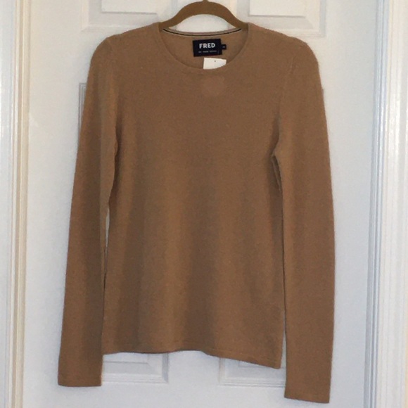 Fred by Fred Segal Camel Cashmere NWT Crew Neck - Picture 1 of 5